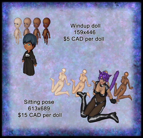 Image is of a commission sheet showing the different prices and examples of the artist's work.