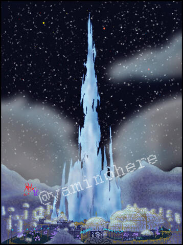 Night in the Crystarium Artwork of the Crystarium from FFXIV